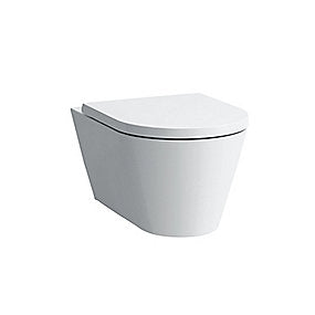 Laufen Kartell hængeskål, Rimless toilet, LCC toilet, designskål, EasyFit 2.0, hængetoilet, Laufen toilet, hvid toilet, toilet uden sæde.