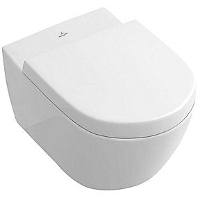 V&B Subway 2.0 hængeskål, Rimless toilet, C+ toilet, soft close toiletsæde, quick release toiletsæde, Villeroy & Boch toilet, hvid alpin toilet.