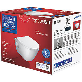 Duravit D-Neo hængeskål & sæde, Rimless toilet, softclose toiletsæde, Duravit toilet, hvid højglans toilet.