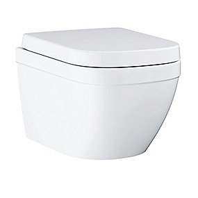 GROHE Euro Ceramic hængetoiletskål & Toiletsæde 490mm/374mm/420mm. Hvid