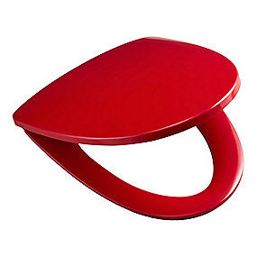 Ifö Sign toiletsæde med låg, quick release og faste beslag. Rød