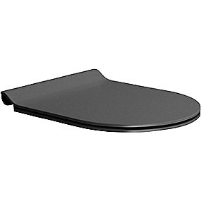 GSI slim toiletsæde, softclose toiletsæde, quick release toiletsæde, antibakterielt toiletsæde, mat sort toiletsæde, GSI toiletsæde.