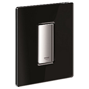 GROHE Skate Cosmopolitan betjeningsplade, fløjlssort glas trykknap, 2-skyls betjeningsplade, GROHE betjeningsplade.