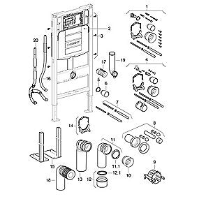 Geberit Duofix WC-element 112cm, med Sigma indbygningscisterne 12cm, type objekt