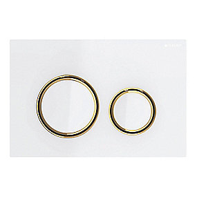 GEBERIT SIGMA21 betjeningsplade 246x164x14mm messing/hvid