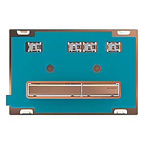 GEBERIT Sigma50 betjeningsplade, dobbeltskyl betjeningsplade, rødguld betjeningsplade, Geberit betjeningsplade, Sigma cisterne betjeningsplade, kundespecifik betjeningsplade.