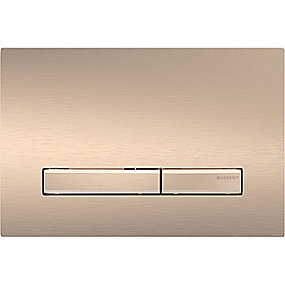 GEBERIT Sigma50 betjeningsplade, dobbeltskyl betjeningsplade, rødguld betjeningsplade, børstet rødguld betjeningsplade, Geberit betjeningsplade, Sigma cisterne betjeningsplade.