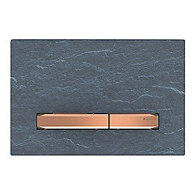 GEBERIT Sigma50 betjeningsplade, dobbeltskyl betjeningsplade, rødguld/skifer betjeningsplade, Geberit betjeningsplade, Sigma cisterne betjeningsplade.