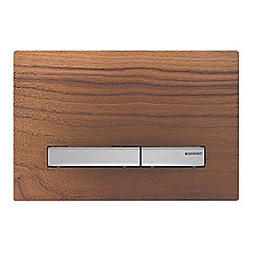 GEBERIT SIGMA50 betjeningsplade 246x164x14mm forkromet/nøddetræ