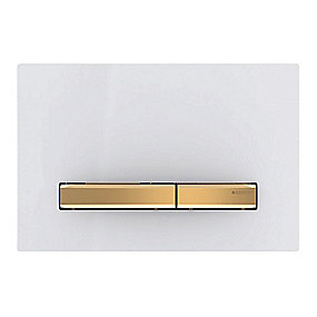 GEBERIT SIGMA50 betjeningsplade 246x164x13mm messing/hvid