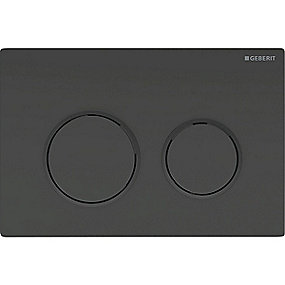 GEBERIT Omega20 betjeningsplade til dobbeltskyl, sort, sort, mat