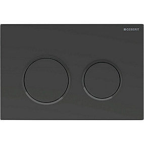 GEBERIT Omega20 betjeningsplade til dobbeltskyl, sort, matlakeret