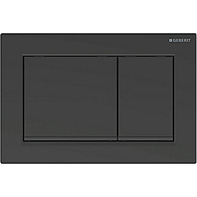 GEBERIT Omega30 betjeningsplade, dobbeltskyl betjeningsplade, sort betjeningsplade, matlakeret betjeningsplade, easy-to-clean betjeningsplade, Geberit betjeningsplade, Omega cisterne betjeningsplade.