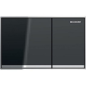GEBERIT Omega60 betjeningsplade, dobbeltskyl betjeningsplade, planmonteret betjeningsplade, lava glas betjeningsplade, Geberit betjeningsplade, Omega cisterne betjeningsplade.