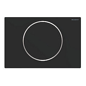 GEBERIT SIGMA10 betjeningsplade mat sort rf stål ring
