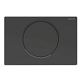 GEBERIT Sigma10 betjeningsplade, skyl-stop-skylning betjeningsplade, sort betjeningsplade, matlakeret betjeningsplade, easy-to-clean betjeningsplade, Geberit betjeningsplade, Sigma cisterne betjeningsplade.