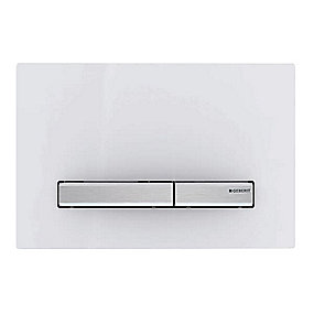 GEBERIT SIGMA50 betjeningsplade dobbeltskyl alpin-hvid