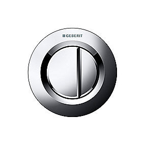 GEBERIT tryk Omega01, pneumatisk, til dobbel skyl, indbygget betjening, krom