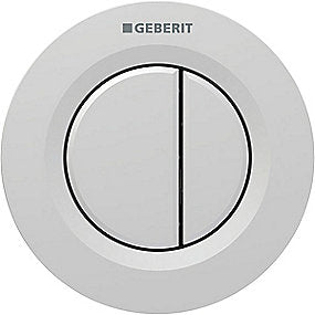 GEBERIT type 01 fjernbetjent skyllestyring, pneumatisk skyllestyring, dobbeltskyl, indbygget skyllestyring, mat krom skyllestyring, easy-to-clean skyllestyring, Geberit skyllestyring.