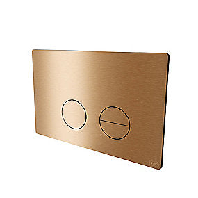 Qtoo d line Omega betjeningsplade, dobbeltskyl betjeningsplade, børstet kobber PVD betjeningsplade, rustfrit stål betjeningsplade, Geberit Omega betjeningsplade.