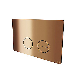 Qtoo d line Omega betjeningsplade, dobbeltskyl betjeningsplade, poleret kobber PVD betjeningsplade, rustfrit stål betjeningsplade, Geberit Omega betjeningsplade.