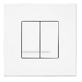 Gustavsberg Triomont XS Betjeningsplade duo skyl. Hvid metal