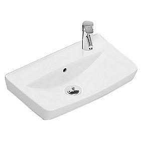 Ifö Spira håndvask 500 x 310 mm. Hanehul højre. Uden overløb. 15017100