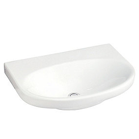 Gustavsberg Nautic håndvask 5556. 560 x 430 mm. Med hanehul Uden overløb. Hvid