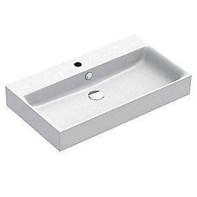 Catalano PREMIUM80 håndvask, håndvask, badeværelsesvask, italiensk design, antibakteriel glasur, 800x470 mm vask, Catalano vask, med hanehul, med overløb, VVS.