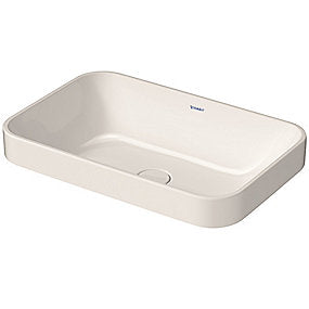 Duravit Happy D.2. PLUS bowle, bowle, håndvask, bordplade vask, 600x400 mm vask, Duravit vask, uden hanehul, sleben bund, hvid vask, VVS.