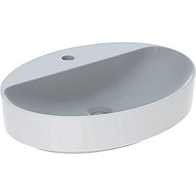 GEBERIT VARIFORM håndvask 600x450x158mm til bordplade, uden overløb, ketatect glasur, hvid