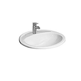 Laufen Jika Ibon håndvask 560x475mm til nedfældning med hanehul hvid porcelæn