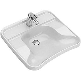 Ifö Care hospitalsvask 660x575x190mm med fast bæring hvid