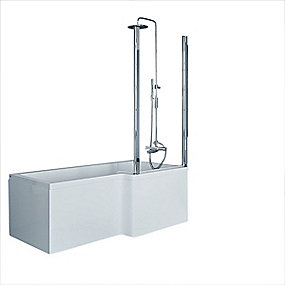 Strømberg Quantum endepanel 700x540mm akryl, med bruse område venstre (not Carronite)