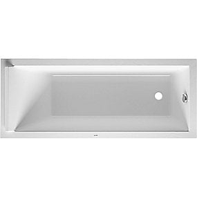 Duravit Starck badekar, indbygningsbadekar, 1700x700 mm badekar, rektangulært badekar, akryl badekar, Duravit badekar, badekar med afløb i fodenden.