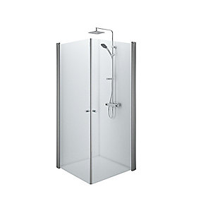 Ifö Space lige dør SPNK 850. Mat, profil/klart glas. Knopgreb