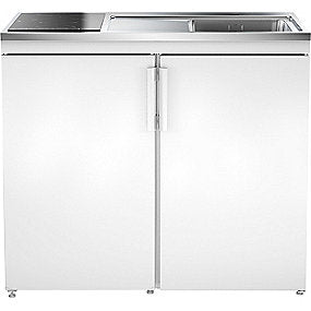Intra Juvel Minikøkken Culina hvid Mål 1000x610x900. Vask til højre