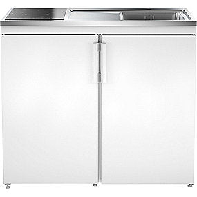 Intra Juvel Minikøkken Culina hvid Mål 1000x610x900. Vask til højre