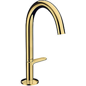 AXOR One håndvaskarmatur, håndvaskarmatur, guld armatur, poleret guld armatur, ComfortZone 170, push-open bundventil, AXOR armatur, VVS.