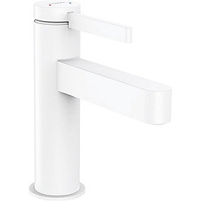hansgrohe Finoris håndvaskarmatur 100 med push-open bundventil, mat hvid