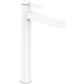 hansgrohe Finoris håndvaskarmatur 260 med push-open bundventil, mat hvid