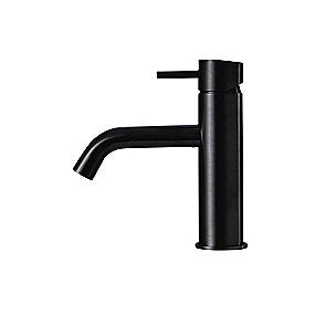 Qtoo d line håndvaskarmatur, håndvaskarmatur, Qtoo armatur, PVD charcoal armatur, børstet PVD charcoal armatur, fast tud, 125mm tud, 5l/min, VVS.