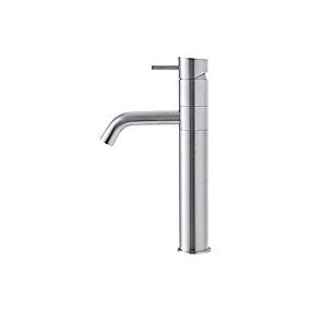 QTOO d line Håndvaskarmatur høj model, svingbar tud, Ø22 130mm, keramisk kart. Matbørstet