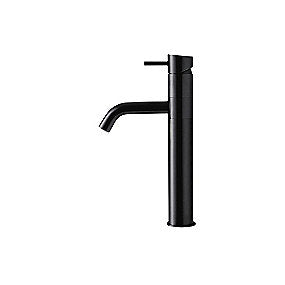 Qtoo d line håndvaskarmatur, håndvaskarmatur, Qtoo armatur, høj model armatur, svingbar tud armatur, børstet PVD charcoal armatur, Ø22 tud, 130mm tud, VVS.