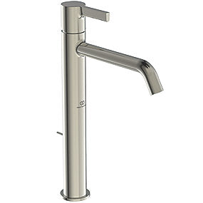 Ideal Standard JOY håndvaskarmatur, håndvaskarmatur, Ideal Standard armatur, høj model armatur, Silver Storm armatur, med træk-op bundventil, VVS.
