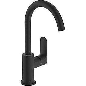hansgrohe Rebris S 1-grebs håndvaskarmatur 210 med svingtud og løft-op bundventil, mat sort