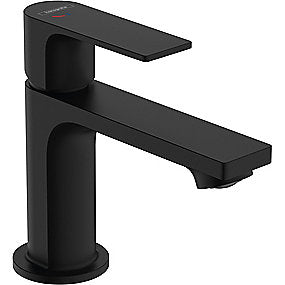 hansgrohe Rebris E 1-grebs håndvaskarmatur 80 CoolStart med metal løft-op bundventil, mat sort