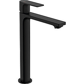hansgrohe Rebris E håndvaskarmatur, håndvaskarmatur, Hansgrohe armatur, Rebris E armatur, mat sort armatur, CoolStart, ComfortZone 240, løft-op ventil, VVS.