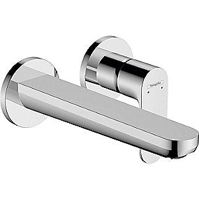 hansgrohe Rebris S 1-grebs håndvaskarmatur til 2-huls indbygning i væg med 20 cm tud, krom
