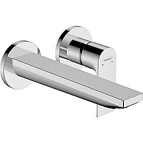 hansgrohe Rebris E 1-grebs håndvaskarmatur til 2-huls indbygning i væg med 20 cm tud, krom